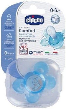 Chicco Succhietto Silicone Physio Comfort 0-6mesi Colore Azzurro