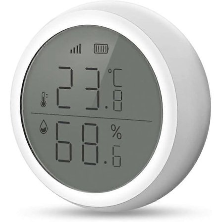Zigbee Digital Hygrometer Termometer Romtermometer Temperaturmonitor og Fuktighetsmåler, Høy Nøyaktighet Hygrometer med LCD-Skjerm