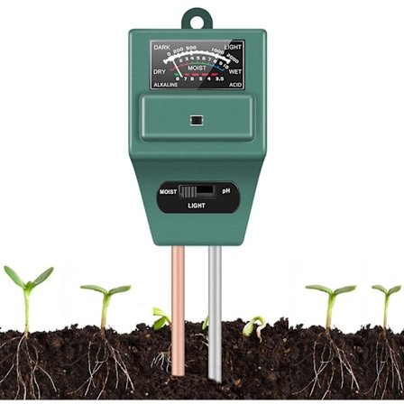 Jord pH-måler, 3-i-1 ST02 Jordfugtigheds pH-lysmåler til hjemmet, haven, græsplænen, gården, planter (Grøn)