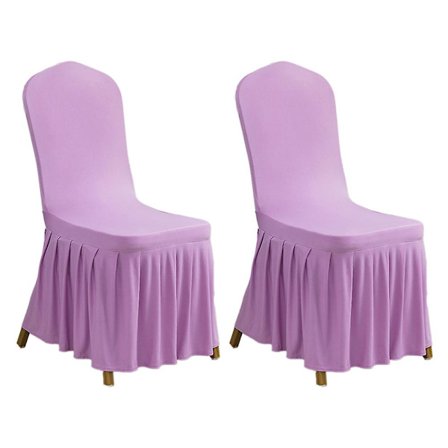 Stolskydd för matsal med kjol, set med 2 eleganta överdrag för heminredning och fester