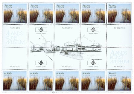 Åland 2013 - Kunstmuseum - Postfrisk Gutter 10-stribe