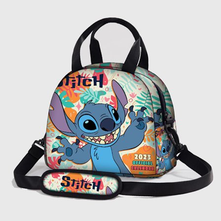 Ny Stitch Stitch lunchväska anime-tillbehör heltryck axelrem isolerad lunchbox kan bäras över kroppen, ny picknickväska bärbar lunchväska