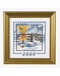 Broderikit 2000,årstavla aida Linne