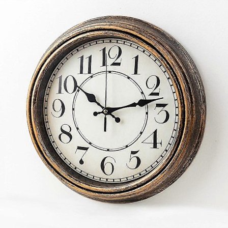 SSRGV 12-tommer Retro Vægur, Vintage Rundt Dekorativt Vægur, Stille -Yx