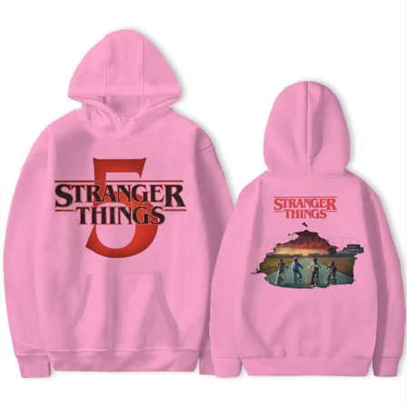 Stranger Things 5 Hettegenser – Unisex – Varm fleeceforet genser – Høst/Vinter Rosa 3 XS