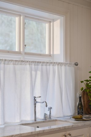 Jotex - Kafégardin Linmiks Hvit - LINA - Kjøp Lingardiner hos Jotex