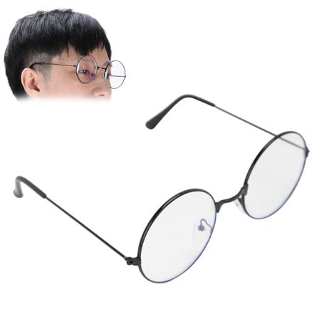 Vintage Stil Klarlinsade Ögonbryn Unisex Män Kvinnor Metallram Glasögon SpectaclesBlack