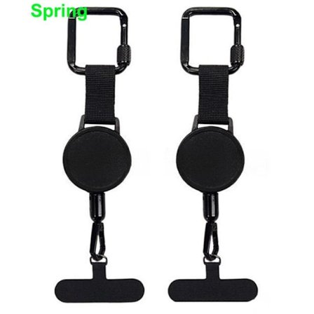2-pakning innfellbar tyverisikret telefonholder, telefonstropp, sikkerhetsline for smarttelefon, belteklips