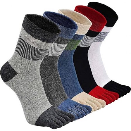 Tåstrømper - 5 par tåstrømper - Yogastrømper - Tåstrømper - Glat tåsøm - Ingen irriterende sømme