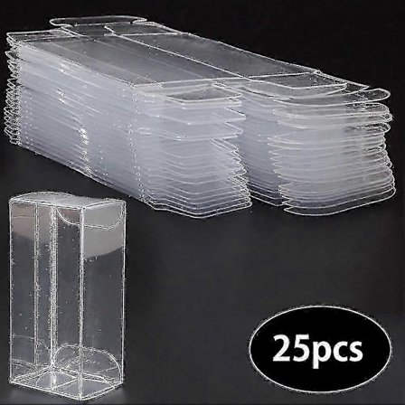 25-pak PVC Legetøjsbil Display Bokse - Gennemsigtige og Støvtætte - Ideel til Hot Wheels, Tomica & Matchbox 1/64 Biler - Organiser og Fremvis Din 