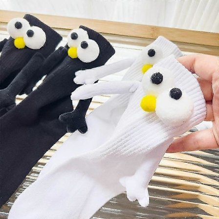 Roliga Magnetiska Sugkopp 3D-strumpor, Unisex Roliga Par Håller Hand Strumpor För Par