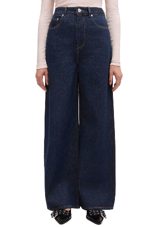 GANNI Essentials Rinse Denim Izey Jeans Dam Svart 32W/33L