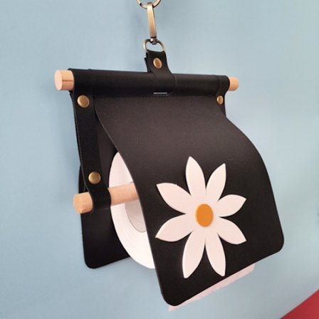 Musta WC-paperiteline - seinälle kiinnitettävä rustiikkinen WC-paperiteline