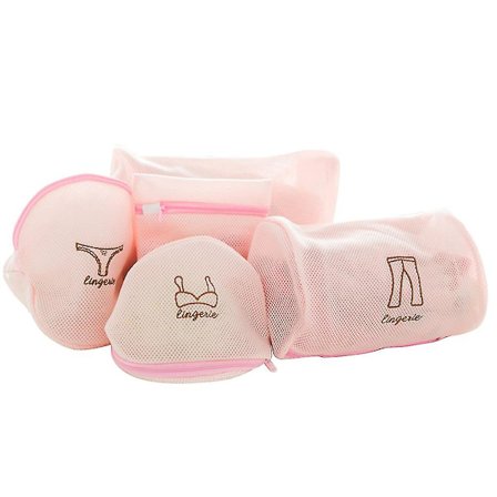 5 stk fint mesh vaskeripose sett vaskeposer plagg delikat beskyttelsesposer med glidelåslukking (truser + BH + bukser + lange ermer + sokker)