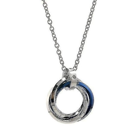 Halsband med tre ringar i titanstål för pojkar, tröjkedja