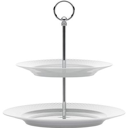 Lyngby porcelæn Rhombe kagefad, hvid, 27 cm | KitchenOne