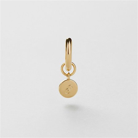 Hilda Single Hoop Gravyr - 24K GULDPLÄTERAT STERLING SILVER - Safira