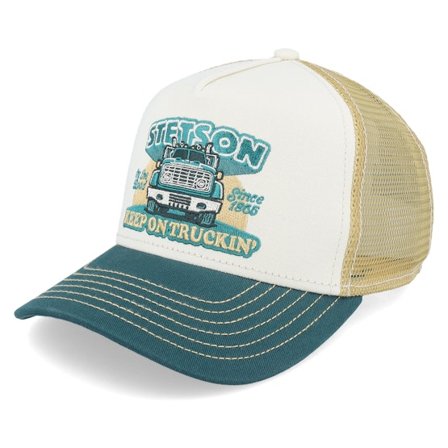 Stetson - White trucker Caps - Kids Keep On Trucking Green/Sand Trucker @ Hatstore
