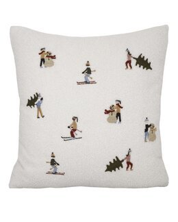 Tyynynpäällinen Rinteessä teddystä brodeeratulla kuviolla 1 kpl Off-white