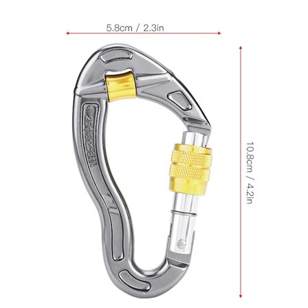 Sterkere enn konkurrentene: Klassisk D-formet karabinkrok i aluminium-magnesiumlegering, profesjonelt utstyr med trinse på toppen og hurtig flip-