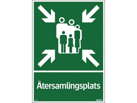 Skylt Återsamlingsplats 297x420mm - Lyreco - Skyddsutrustning - Säkerhetsmärkning och skyltar - Skyltar