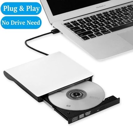 USB 3.0 bärbar extern DVD-enhetsbrännare - Märke - Modell - DVD-RW 8x - CD-R 24x - Vit