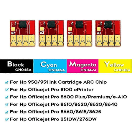 hg For HP 950XL HP951XL 950 951 Auto Reset Brikke for HP Officejet Pro 8100 8600 8610 8620 8630 8640 251 276 Skrivere