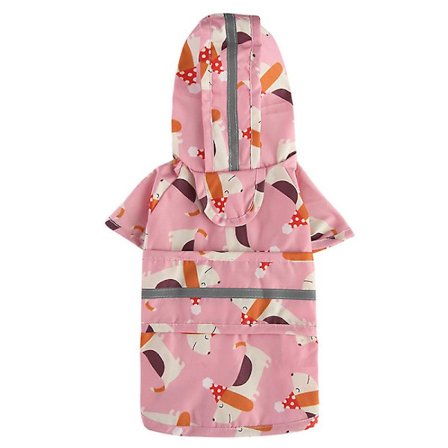 Sød hunderegnfrakke tøj reflekterende hvalp regnjakke mode tegneserie York puddel små store hunde vandtæt beklædning kostumer (Pink 4XL)
