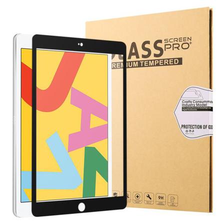 Ipad 10.2 2019/2020/2021 Heltäckande Skärmskydd I Härdat Glas Sv Black Svart