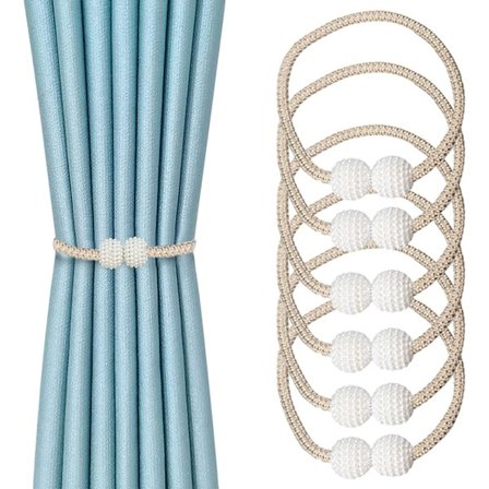 Magnetiska gardinuppsättningar, 6 stycken gardinuppsättningar, magnet