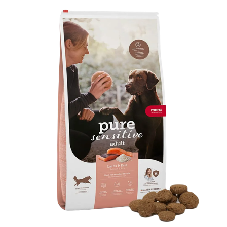 Mera Petfood - Pure Sensitive Adult Laks og ris 12,5 kg - Hund - Hundefôr & hundemat - Tørrfôr for hund - ZOO.no