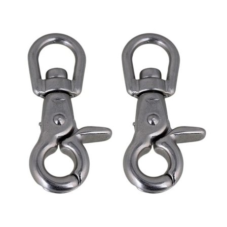 2 st 304 rostfritt stål vridbar karbinhake hummerlås 1/2*65