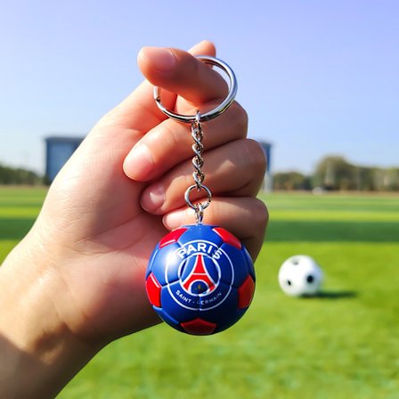 PVC nyckelring med mini fotboll, Tyskland 2024 Europacup klubblogga flagga Manchester City Real Madrid