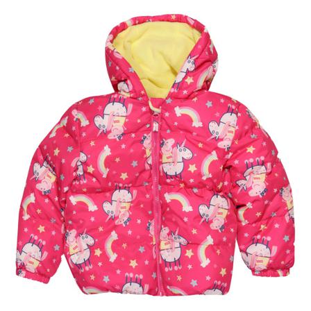 Greta Gris Girls Peppa On A Unicorn Puffer Jacka 2-3 Years Pink