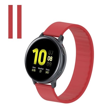 18 mm universellt elastiskt klockarmband i silikon - Röd / Röd