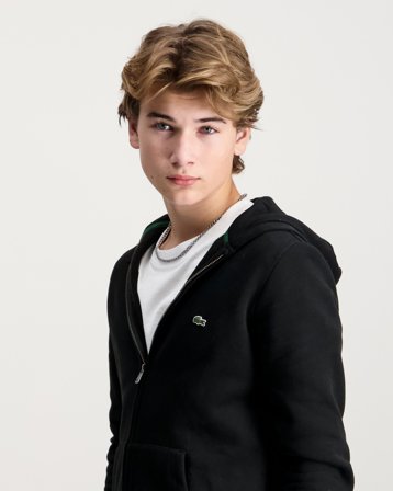 Lacoste LCB CORE FLEECE FULL ZIP HOODI Zwart Hoodies Jongens - Kids Brand Store