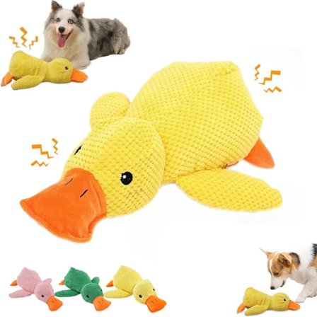 Søt gul beroligende and hundeleke for 2025, kvekkende and hundeleke, aggressiv bite hund interaktiv leke.