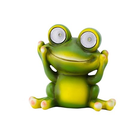 1 stk. udendørs have solcelle lysende frø ornament, have
