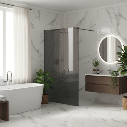 Duschvägg Rea Flexi Grey 140 Titan