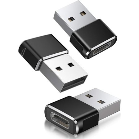 USB C-hun til USB A-han Adapter 3-pak, Type C USB A Oplader C