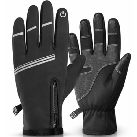 Vintercykelhandsker til udendørs sport, varme fleece touch screen reflekterende handsker, størrelse XXL