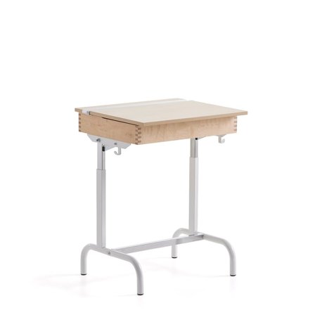 School desk 188, high pressure laminate, white/birch