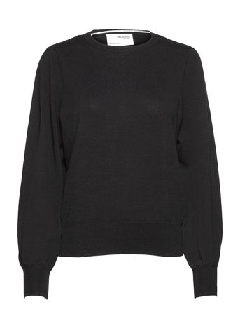 Slfamanda Ls Knit O-Neck M Black Selected Femme