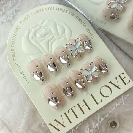 10 stk/æske 3D Butterfly Håndlavede Negle Splinter Diamond False