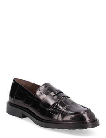 Croco/Oreg Loafers Flade Sko Sort Wonders