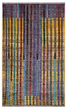 Annodato A Mano Berber Colourful Tappeto 87X148 Di Lana Marrone/Nero Piccolo