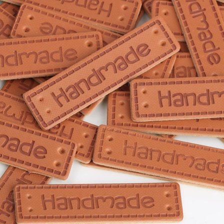 100 stk. PU-skinnmerker, håndlagde klesmerker for jeans, vesker