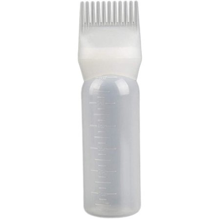 Applikatorflaska för färgfördelning med borste för salongshårfärg