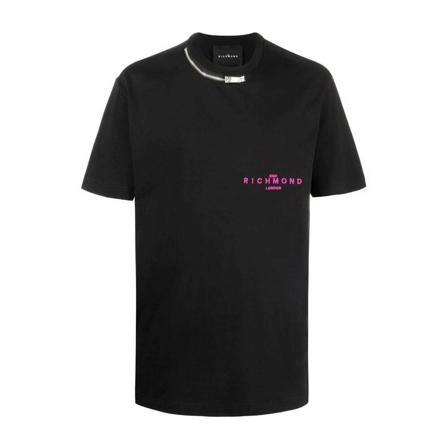 John Richmond, T-Shirts Zwart, Heren, Maat:M,Katoen