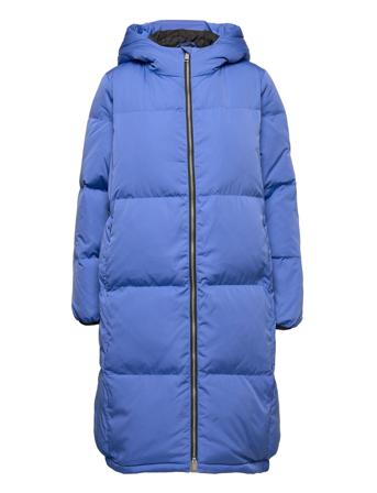 Yasmillys Down Jacket Topattu Pitkä Takki Sininen YAS